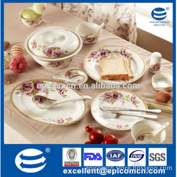 128pcs Luxury new bone china dinner set for 18 people of dream wedding, direct buy China